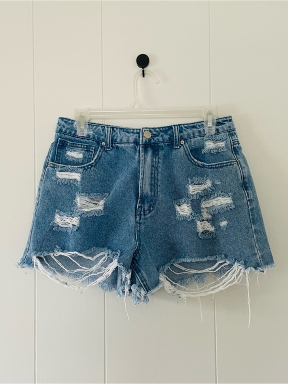 Forever 21 Distressed Light Blue Denim Cutoff Shorts